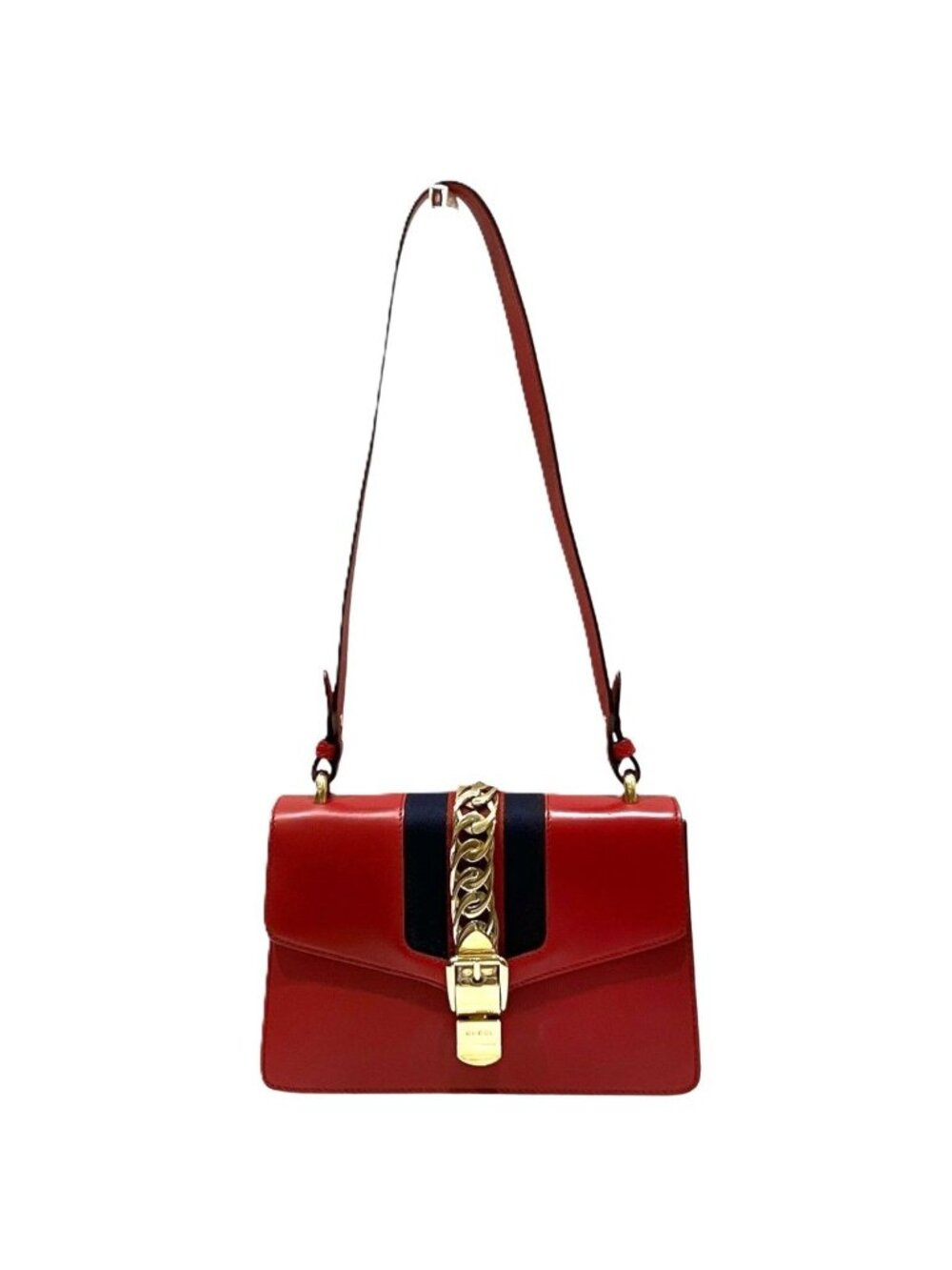 Gucci Sylvie Small Sherry Line Shoulder Bag Leather
